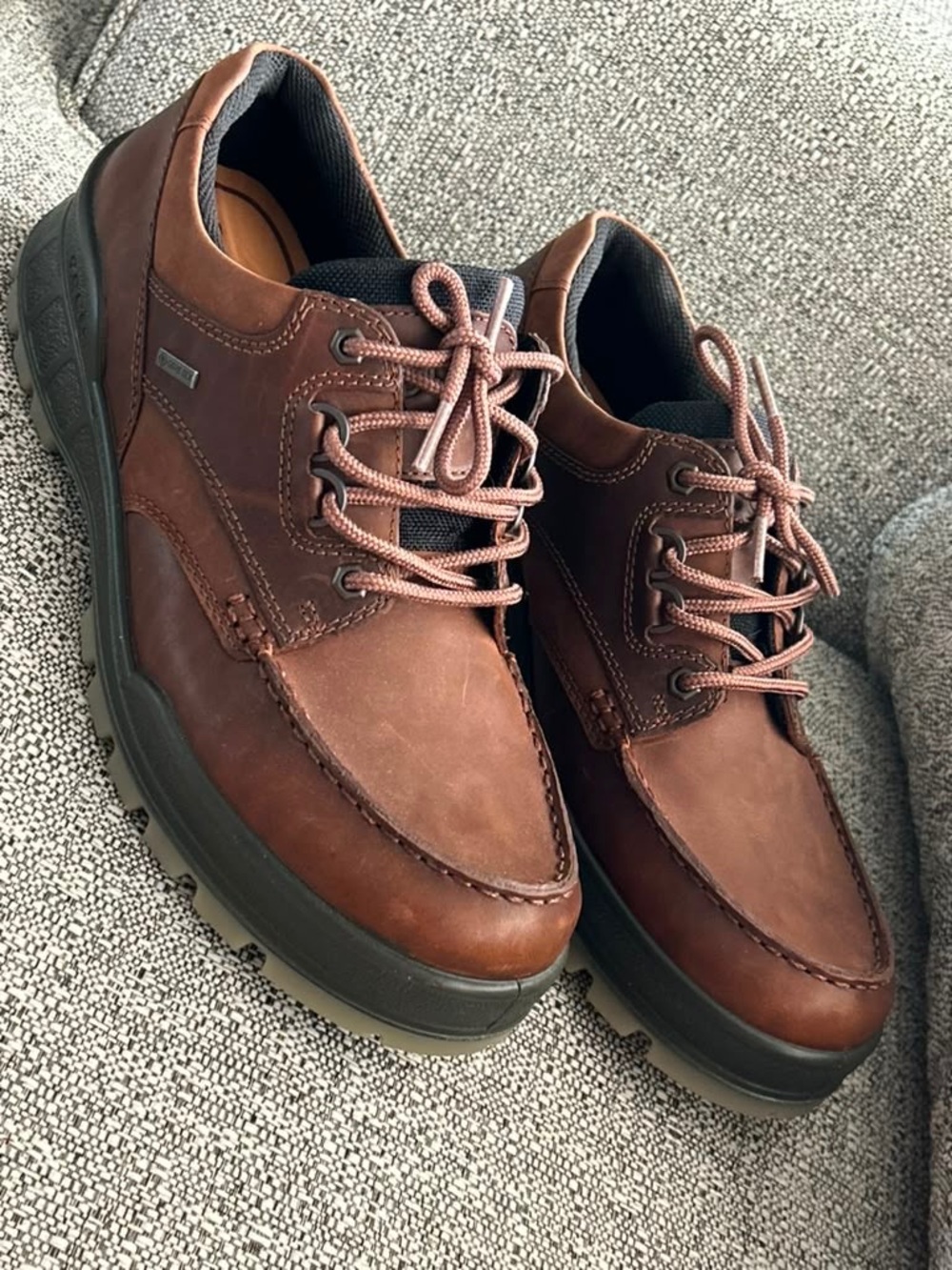 Ecco Men's Brown Leather Lace-Up Casual Shoes